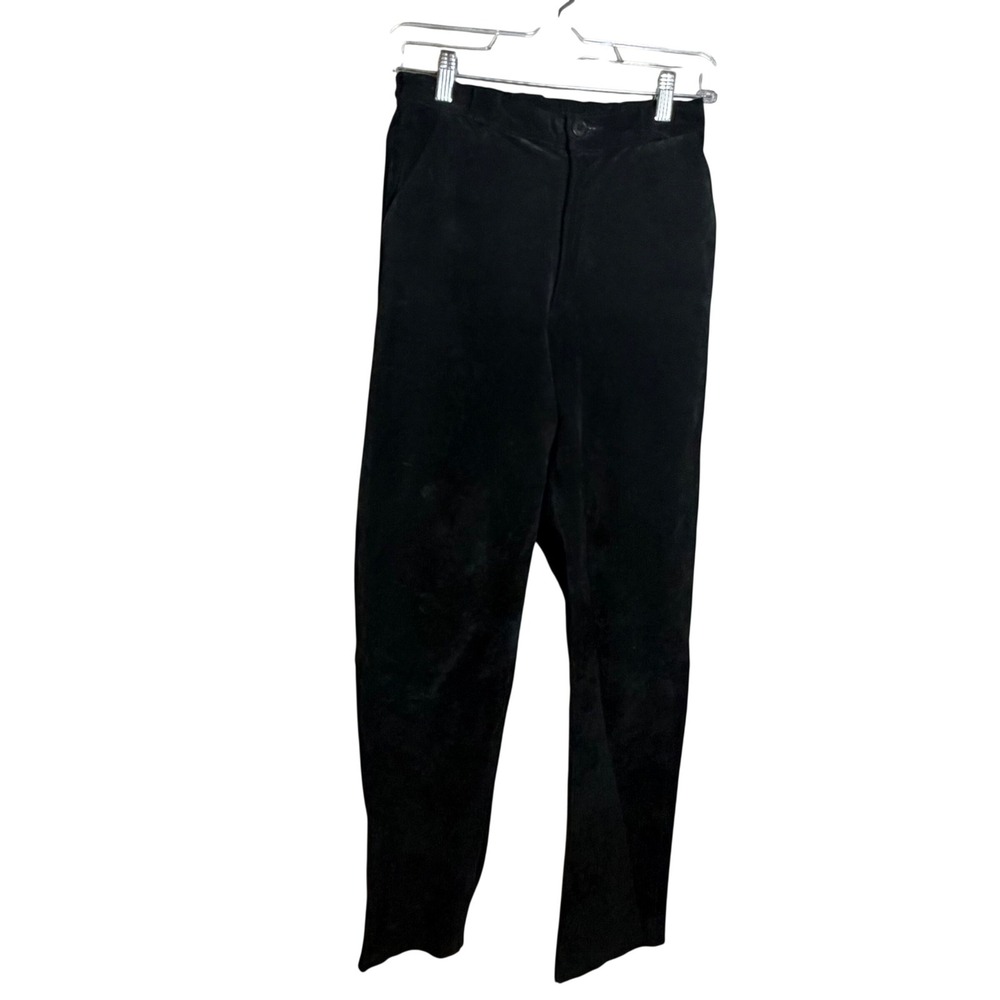 Double D Ranch Wear Black Suede Leather Pants Vintage Made in USA Womens Size 8‎
